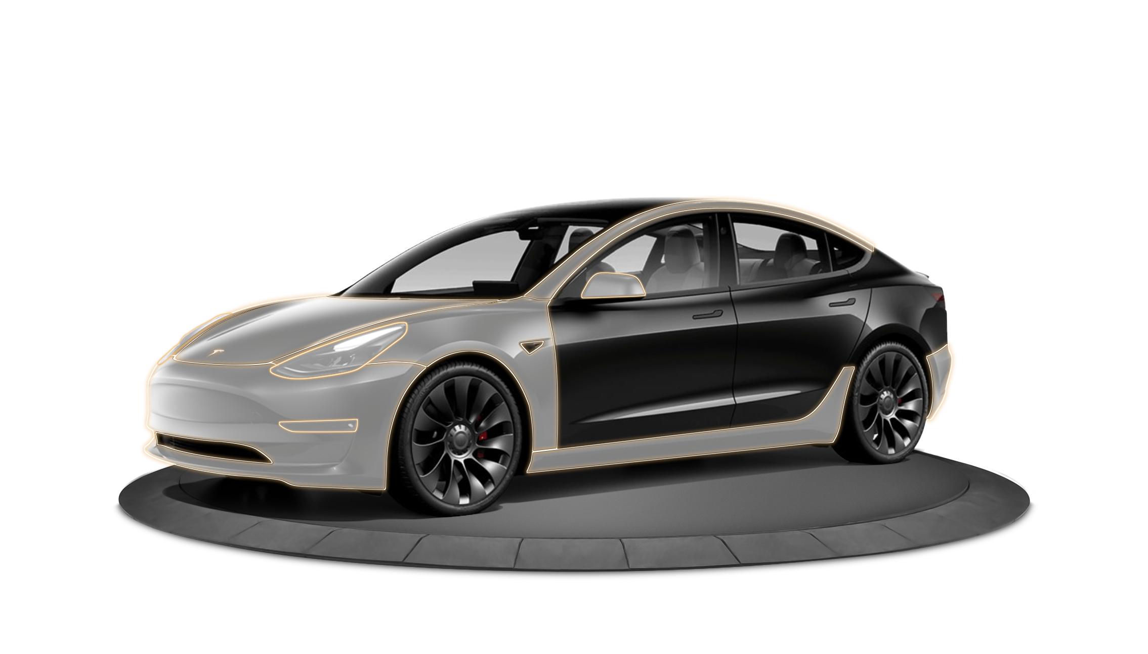 Tesla Model 3 DIY Kit de couverture de zone à fort impact PPF prédécoupé